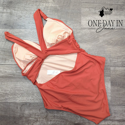 Cupshe V Neck Tummy Control One Piece Swimsuit Size L