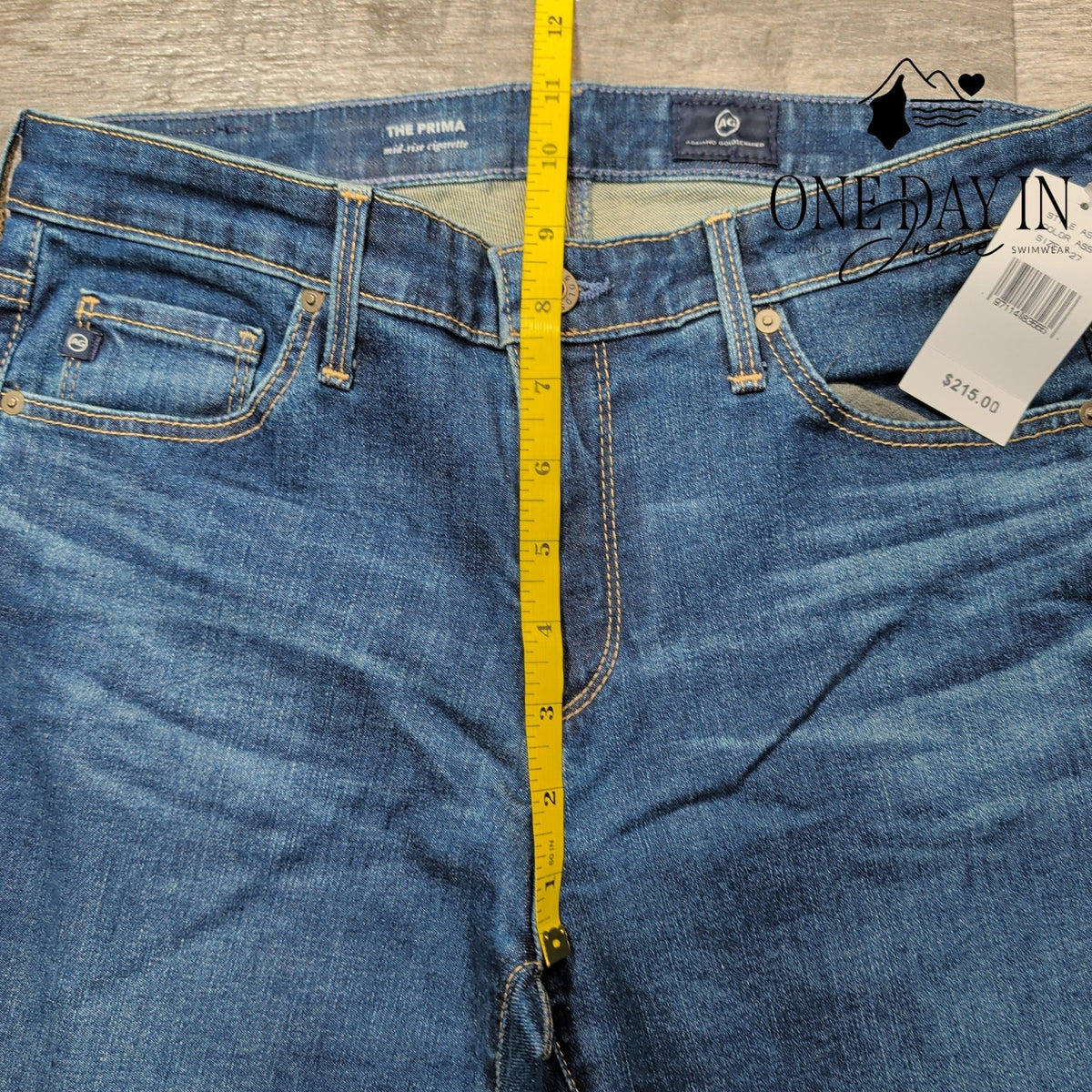 AG Adriano Goldschmied The Prima Mid Rise Cigarette Jeans Blue NWT $215 Size 4