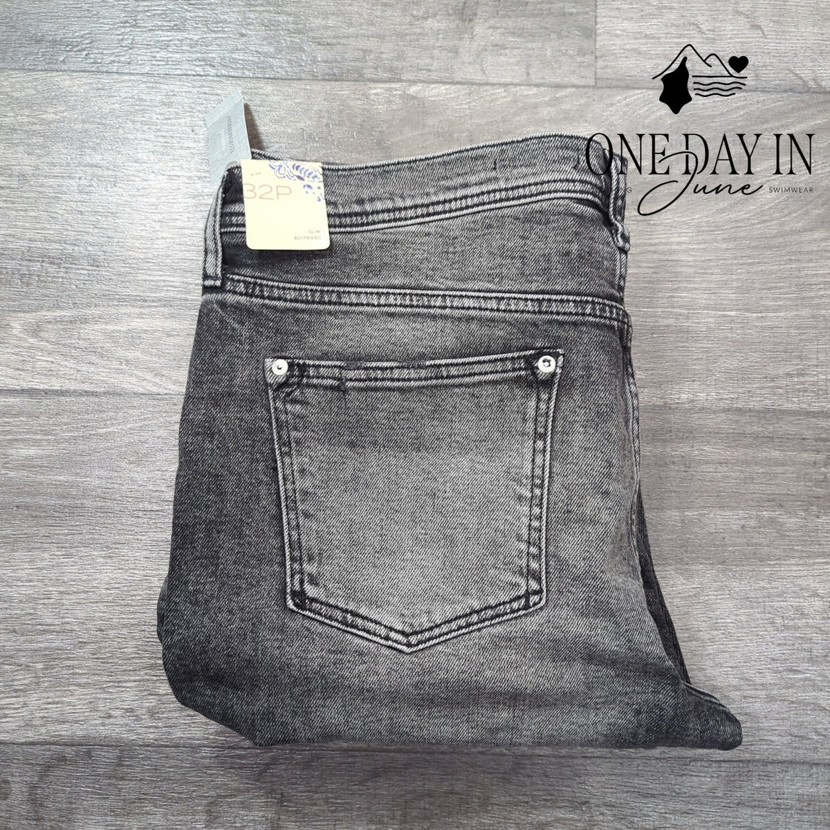Pilcro and the Letterpress Slim Boyfriend Jeans Distressed Black NWT Size 14P