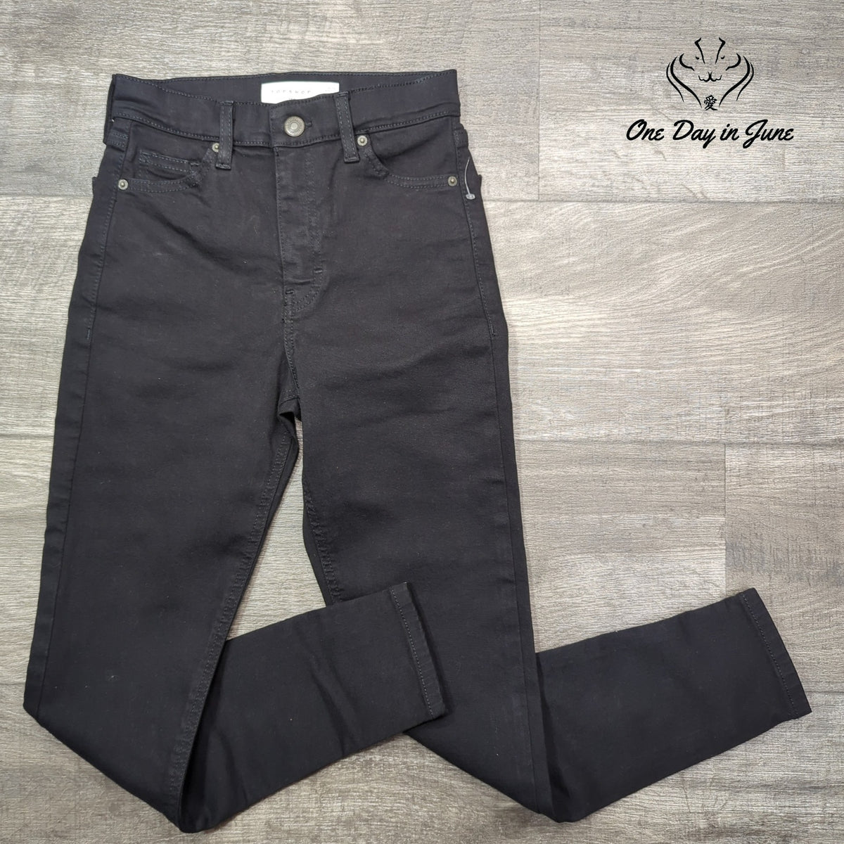 Topshop Petite Jamie High Rise Skinny Jeans Black NWT Size 24 (00)