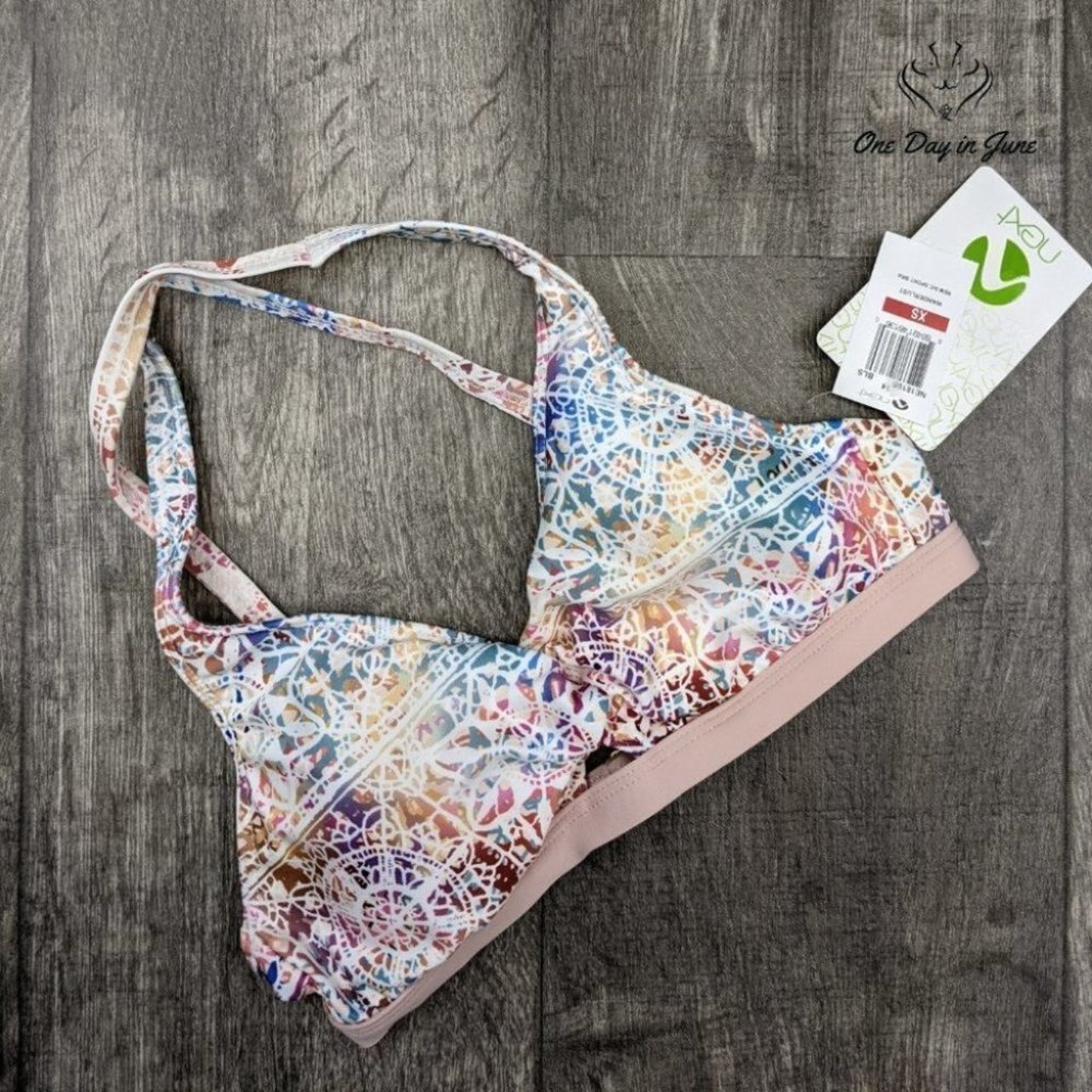 Next by Athena Twist Keyhole Bikini Top Wanderlust Multicolor NWT Size XS