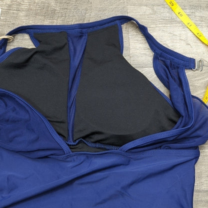 Tempt Me High Neck Plunge Mesh Ruched Monokini Size M