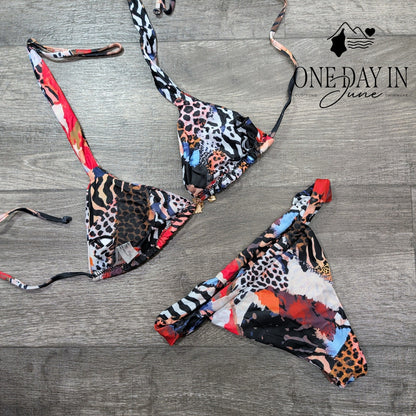 Aleumdr Adjustable Triangle Brailian Bikini Swimsuit Size XXS