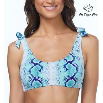 Ambrielle Textured Animal Bralette Bikini Top Size M