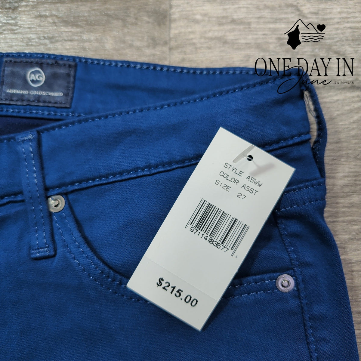 AG Adriano Goldschmied The Stilt Cigarette Leg Jeans Cobalt Blue NWT Size 4 (27)