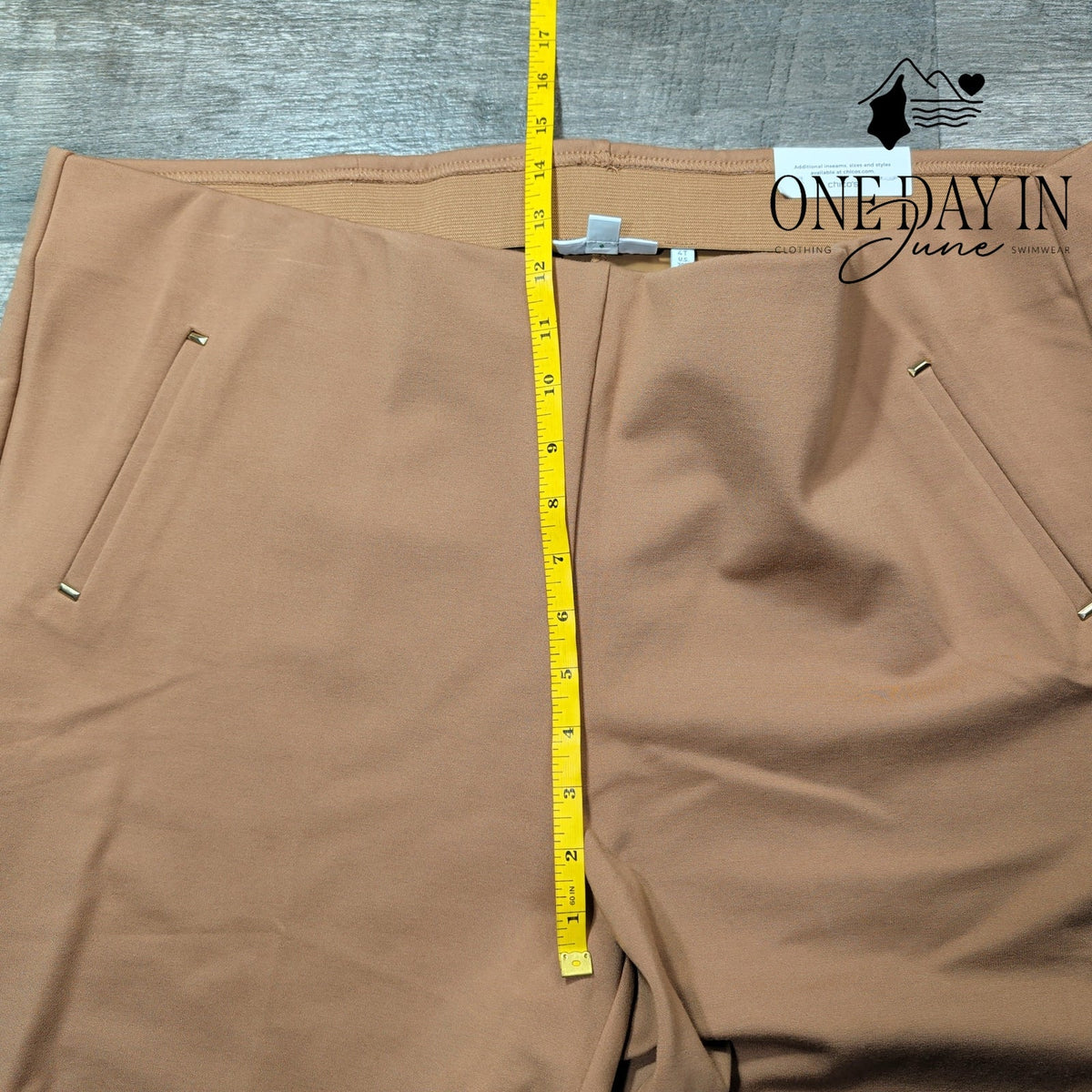 Chico's So Slimming Juliet Slim Leg Pants Tan Beige Tall Size Chico's 4T (20T)