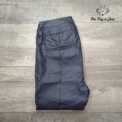 New York & Company Faux Leather Leggings Blue Gray NWT Size XS Tall