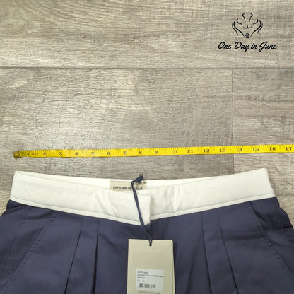 Officine Generale Elia Italian Fresco Wool Wide Leg Pants Navy NWT Size 40 (12)