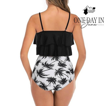 Adisputent High Waist Flounce Bikini Swimsuit Size L