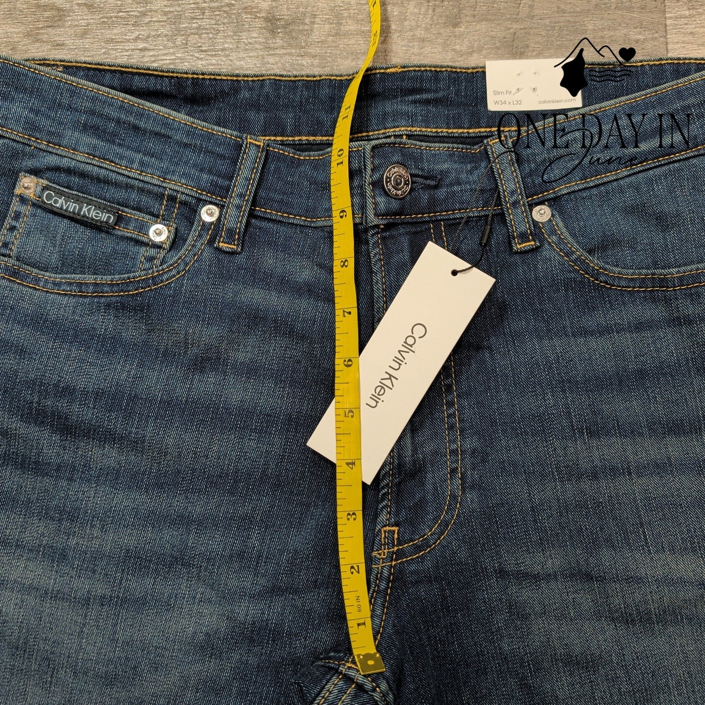 Calvin Klein Jeans Mens Slim Fit Aveon Blue Stretch Denim NWT $99 Size 34X32