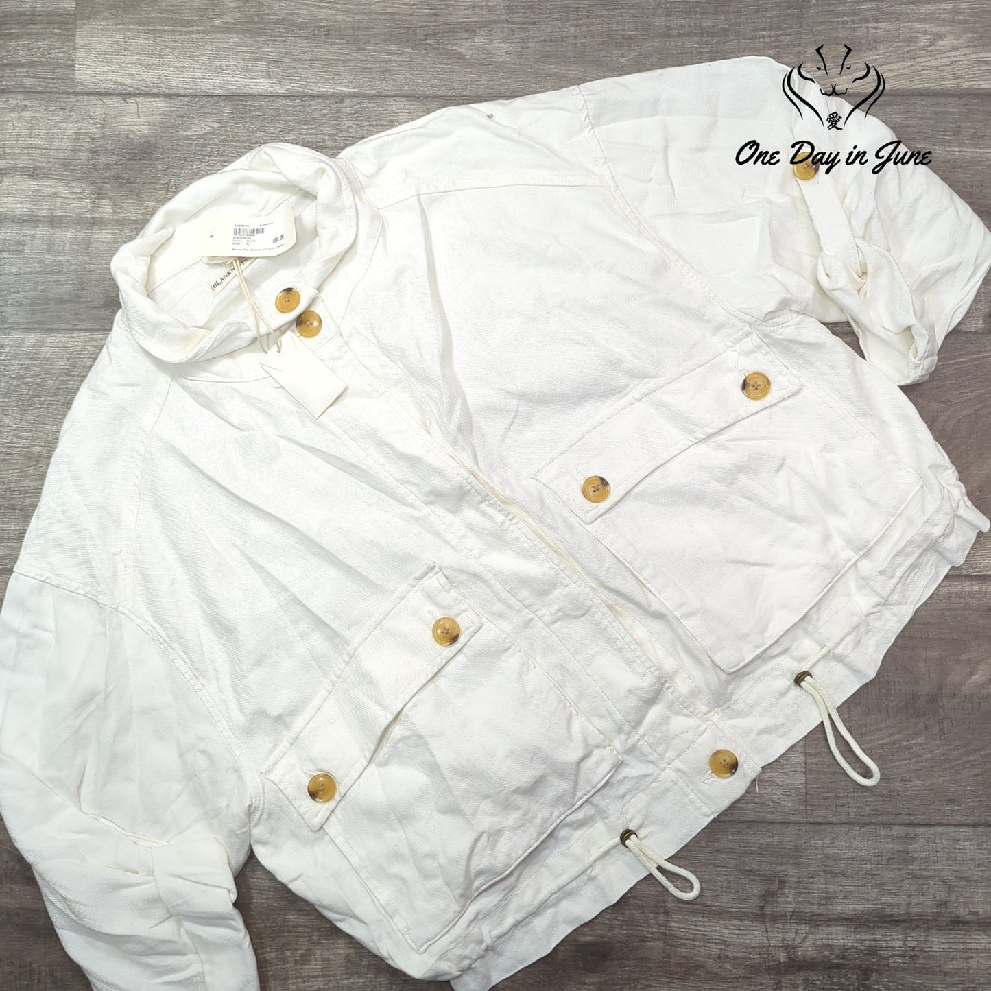BlankNYC Button Front Drawstring Jacket Size XL