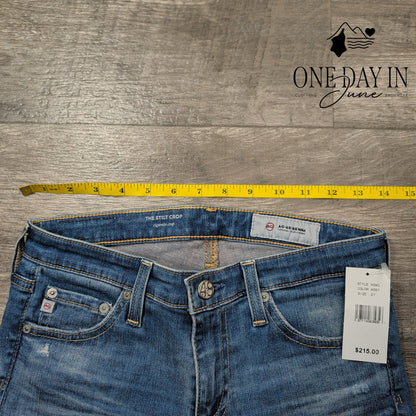 AG Adriano Goldschmied The Stilt Crop Jeans Blue Cigarette NWT $215 Size 4 (27)