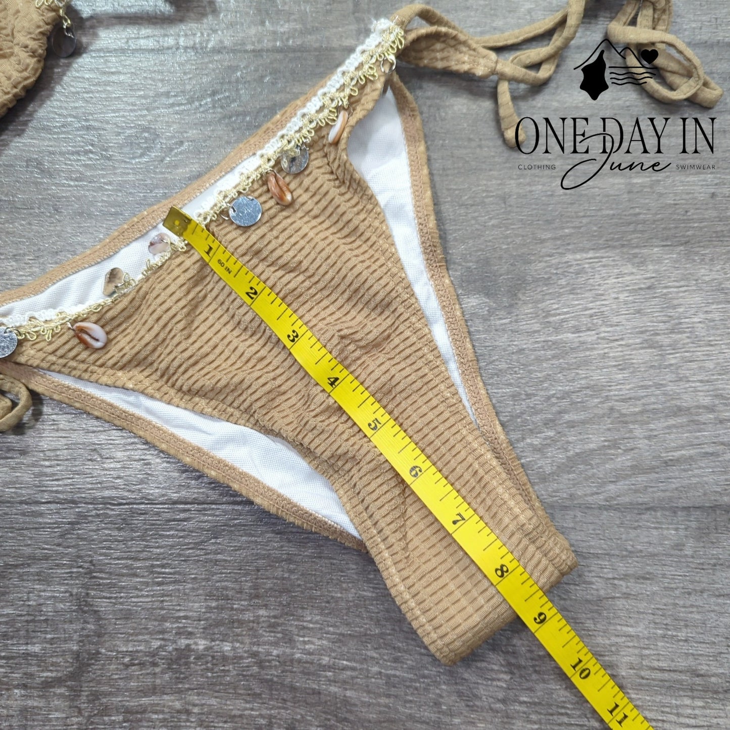 Aleumdr Adjustable Triangle Tie Side Bikini Swimsuit Size M