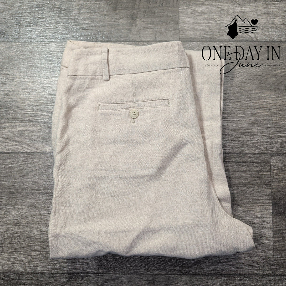 Talbots Linen Blend Pants Beige Natural Straight Leg Patch Pockets NWT Size 10