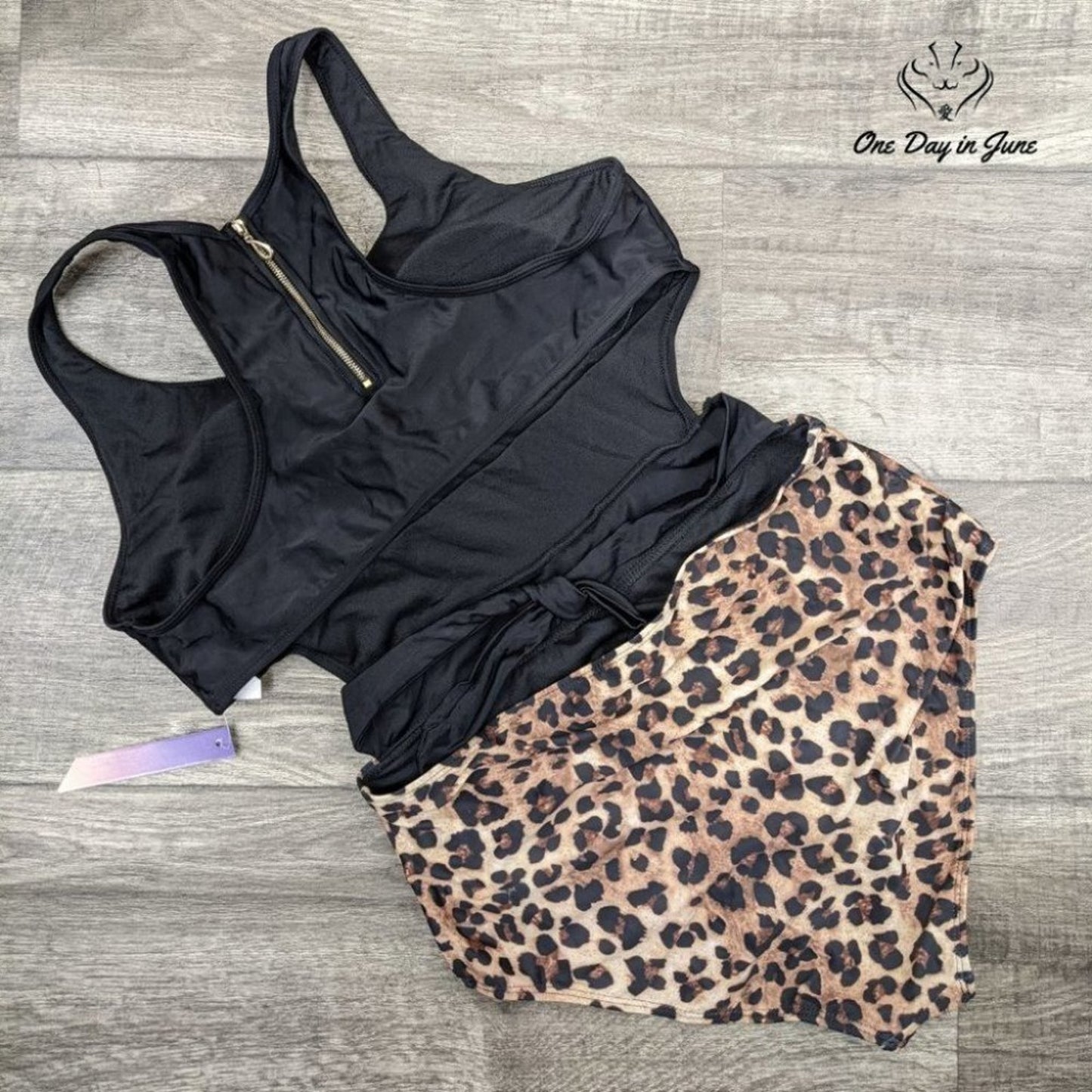 Mollybell Leopard Cut Out Racerback One Piece Size S