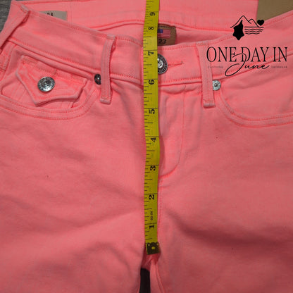 True Religion Cora Crop Straight Jeans Desert Sun Pink NWT $158 Size 23 (00)