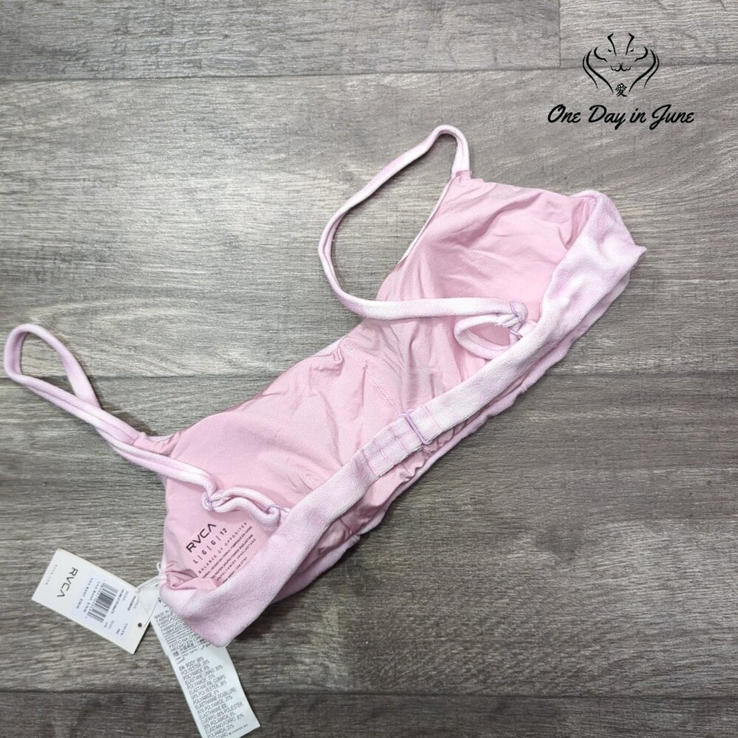 RVCA Live and Let Dye Bikini Top Purple Haze Tie Dye NWT $58 Size L