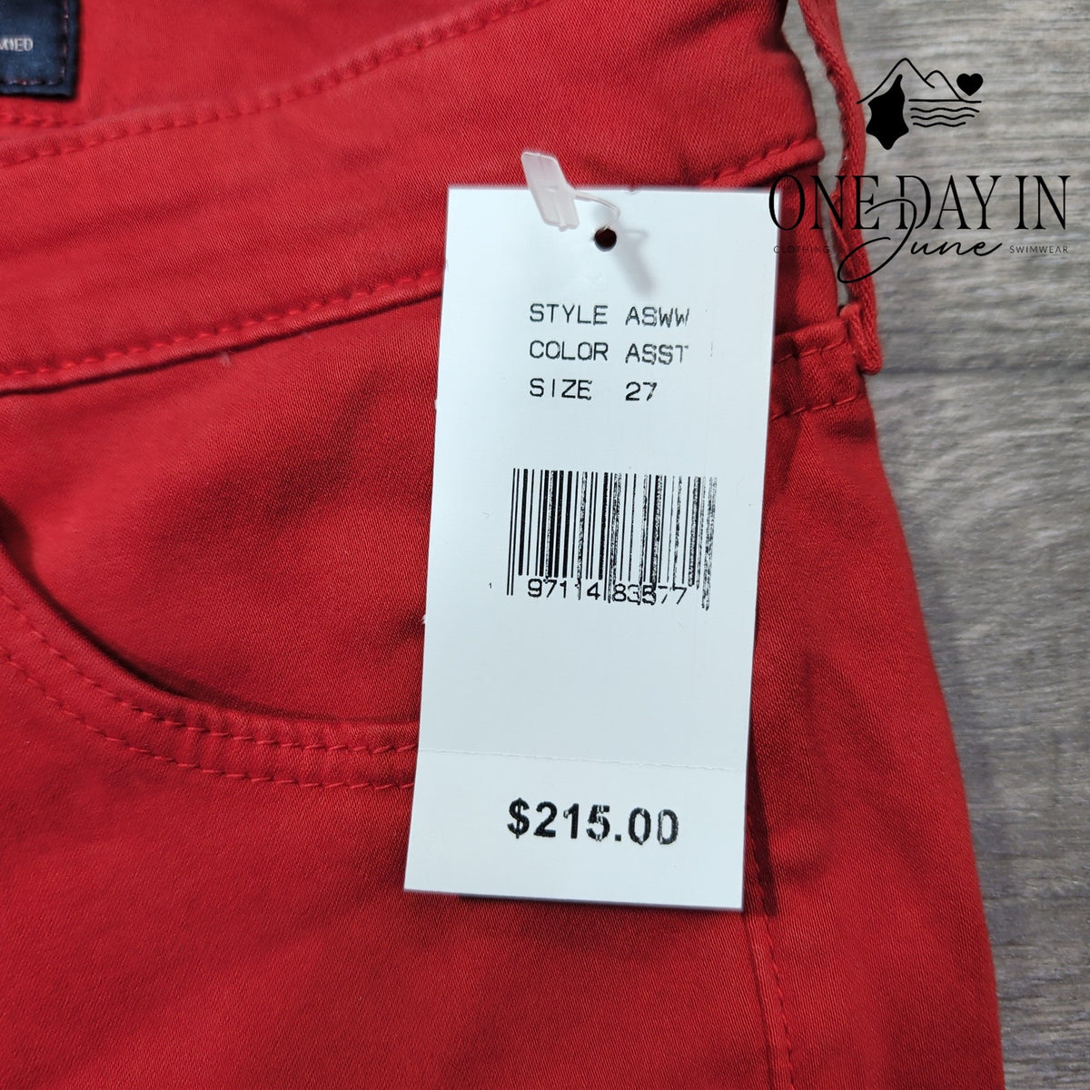 AG Adriano Goldschmied The Prima Cigarette Leg Jeans Red NWT Size 4 (27)