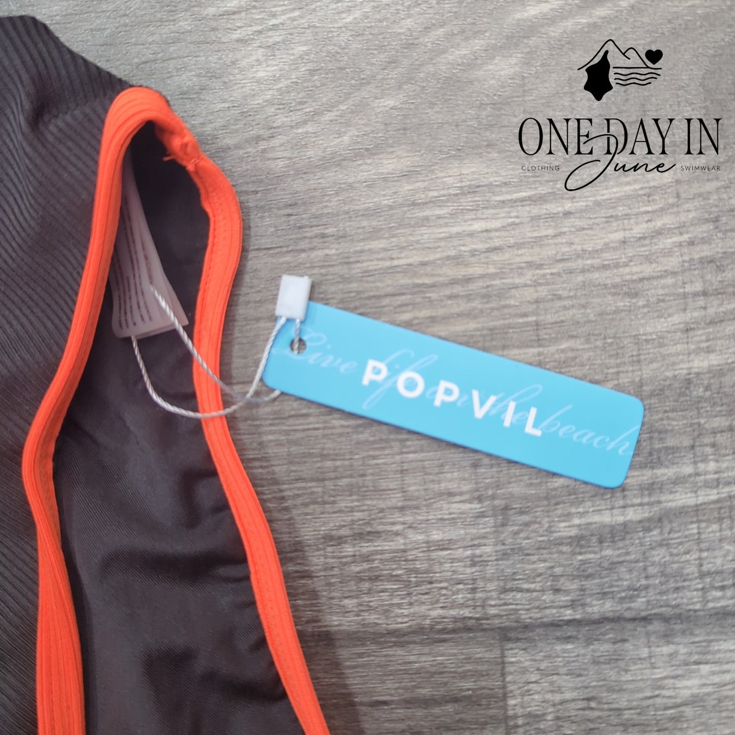 Popvil V Wire Ribbed Bikini Swimsuit Size L