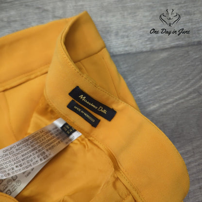 Massimo Dutti Straight Leg Tailored Dress Pants Mustard Yellow NWT Size 12