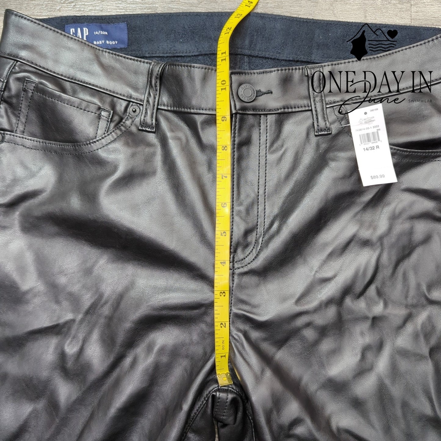 Gap Faux Leather Baby Boot Jeans Size 14