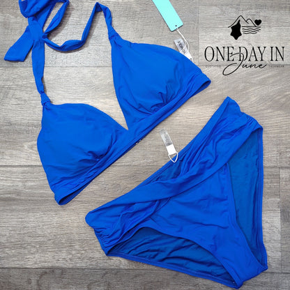 Yonique Halter Bikini Swimsuit Size L