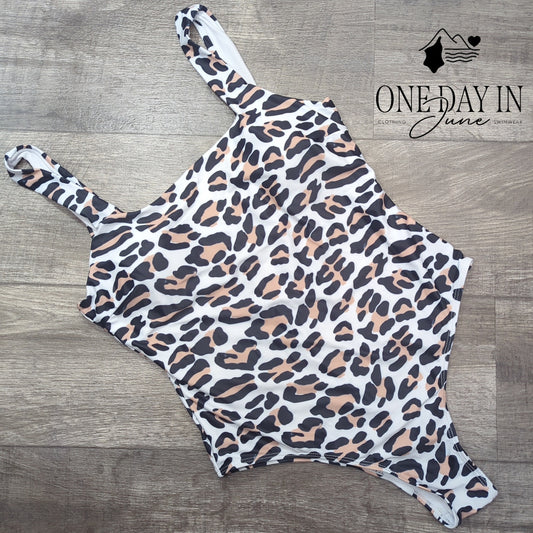 Prettygarden Leopard Cheeky One Piece Swimsuit Size L