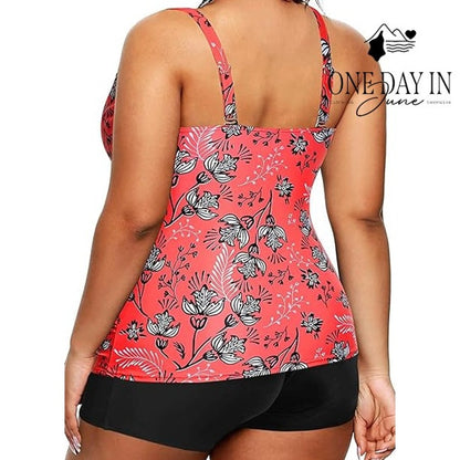 Aqua Eve Plus Size Boyshort Tankini Swimsuit Size 24W