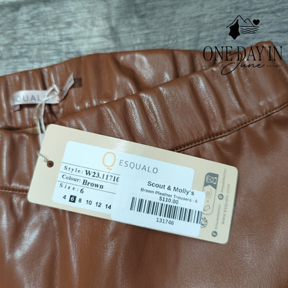 Esqualo Side Zip Faux Leather Pants Size 6