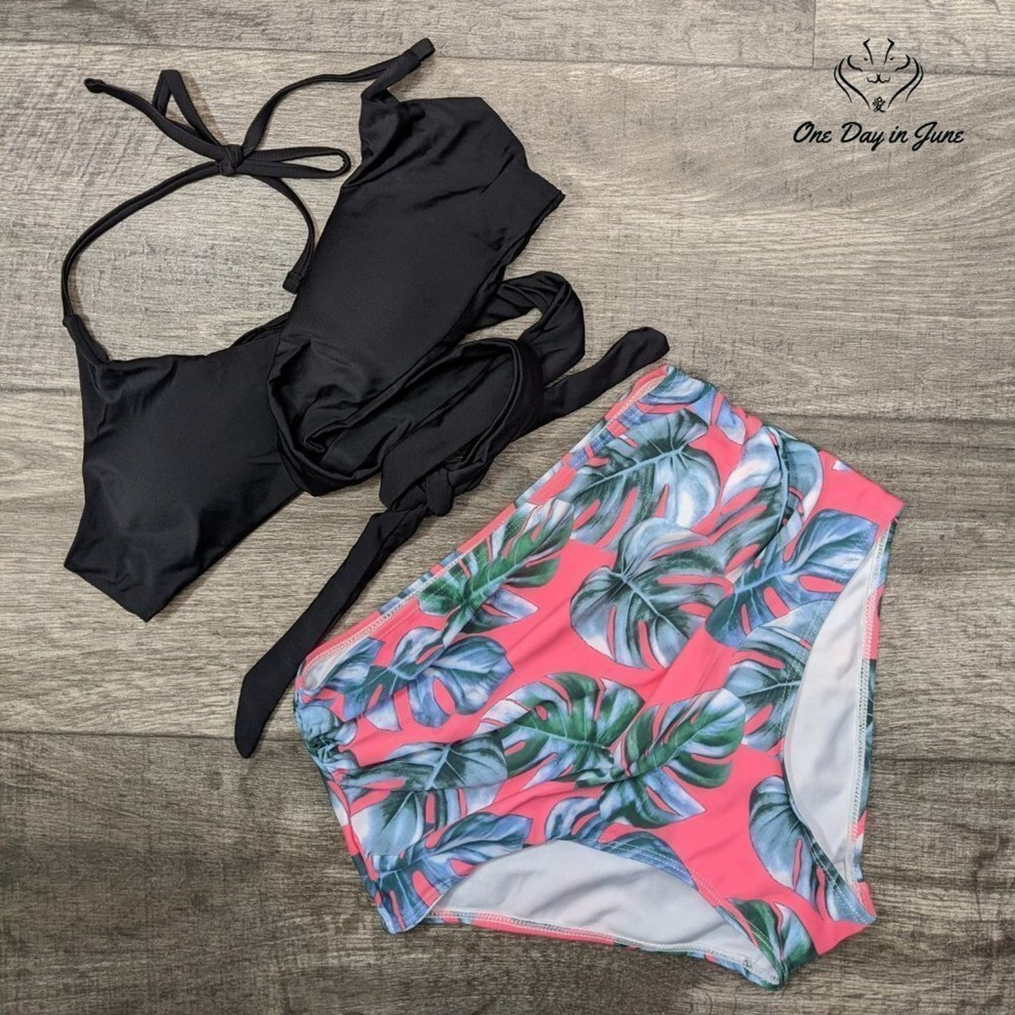 Macool Bandage High Waist Bikini Swimsuit Size S