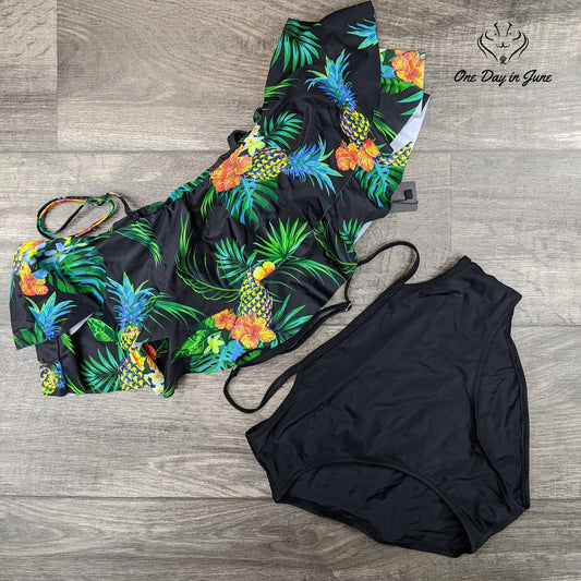 Tempt Me High Waist Off Shoulder Ruffled Bikini Size XS