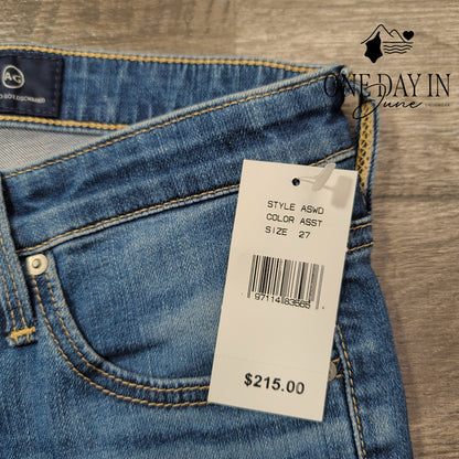 AG Adriano Goldschmied The Prima Crop Cigarette Jeans Blue NWT Size 4 (27)