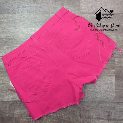 Altar'd State Frill Edge Denim Shorts Size M