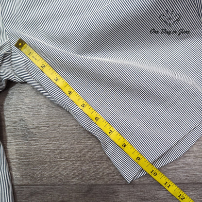 The Limited Pinstripe Bermuda Shorts Black White Cotton Stretch Size 4