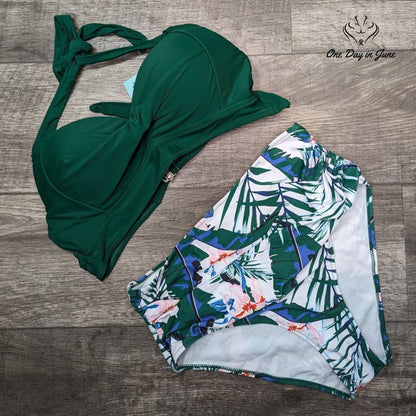 Adisputent High Waist Push Up Bikini Swimsuit Size L