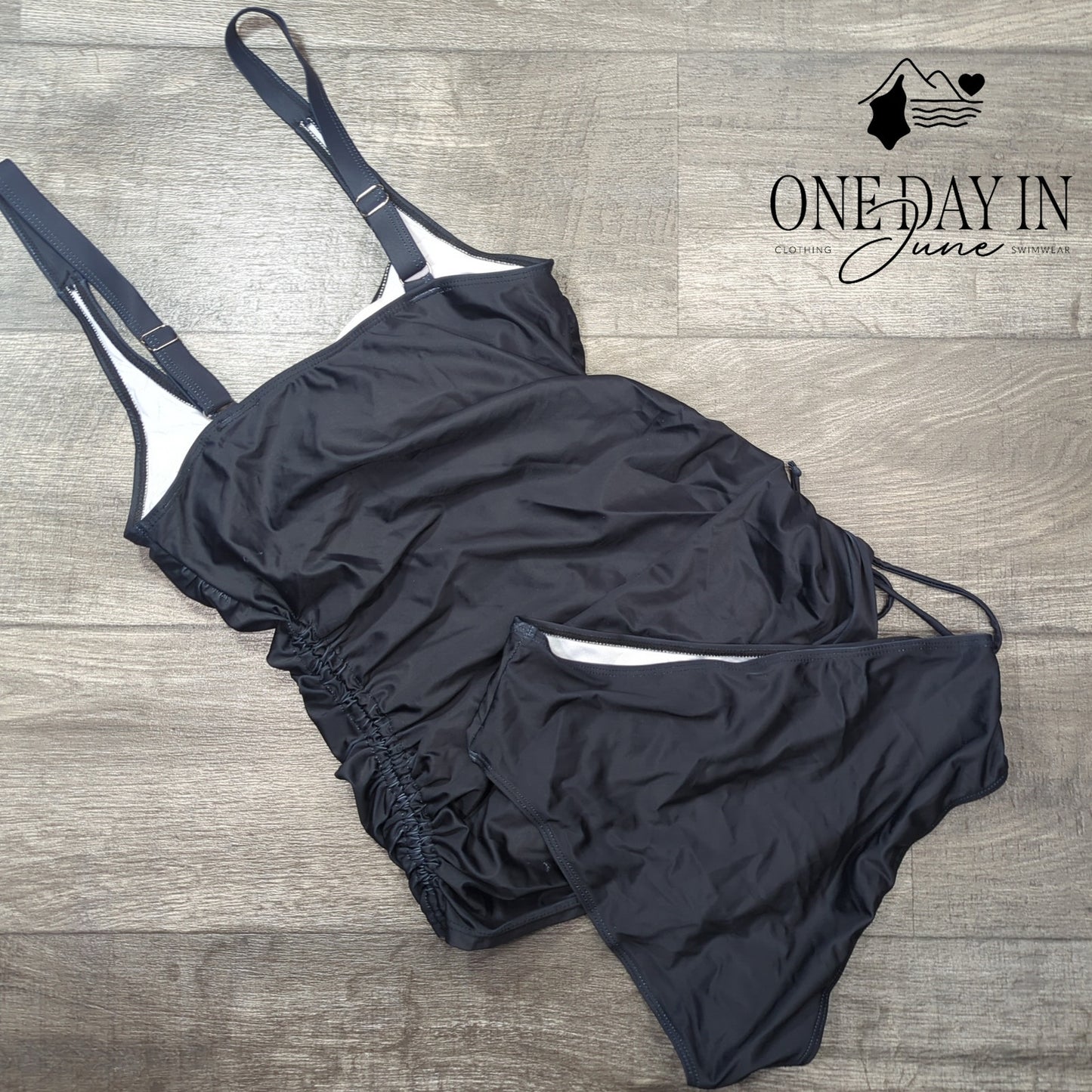 CharmLeaks Drawstring Tankini Swimsuit Size L