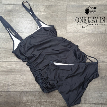 CharmLeaks Drawstring Tankini Swimsuit Size L