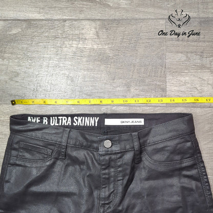 DKNY Jeans Ave B Ultra Skinny Coated Denim Jeans Size 6