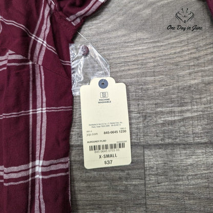 St. John's Bay Classic Fit Plaid Flannel Shirt Size XS