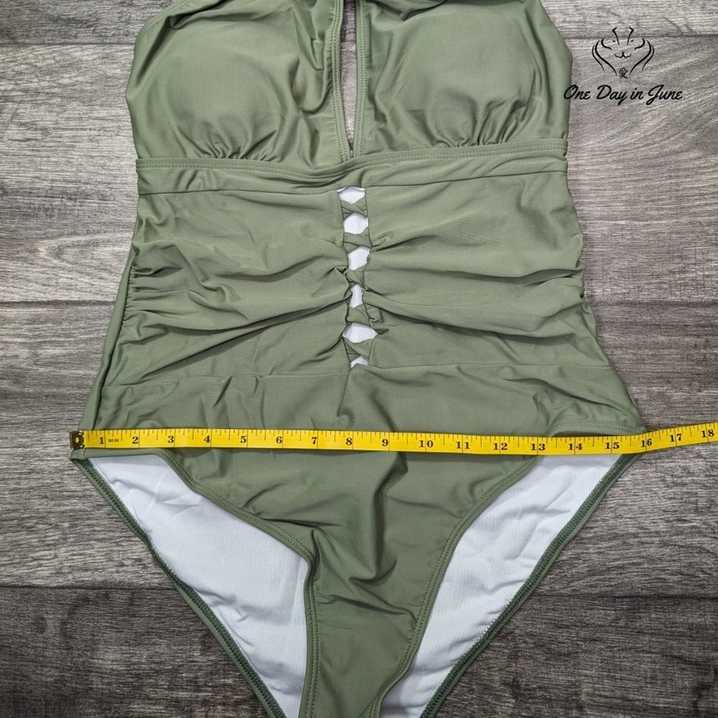 Charmo V Neck One Piece Swimsuit Size L