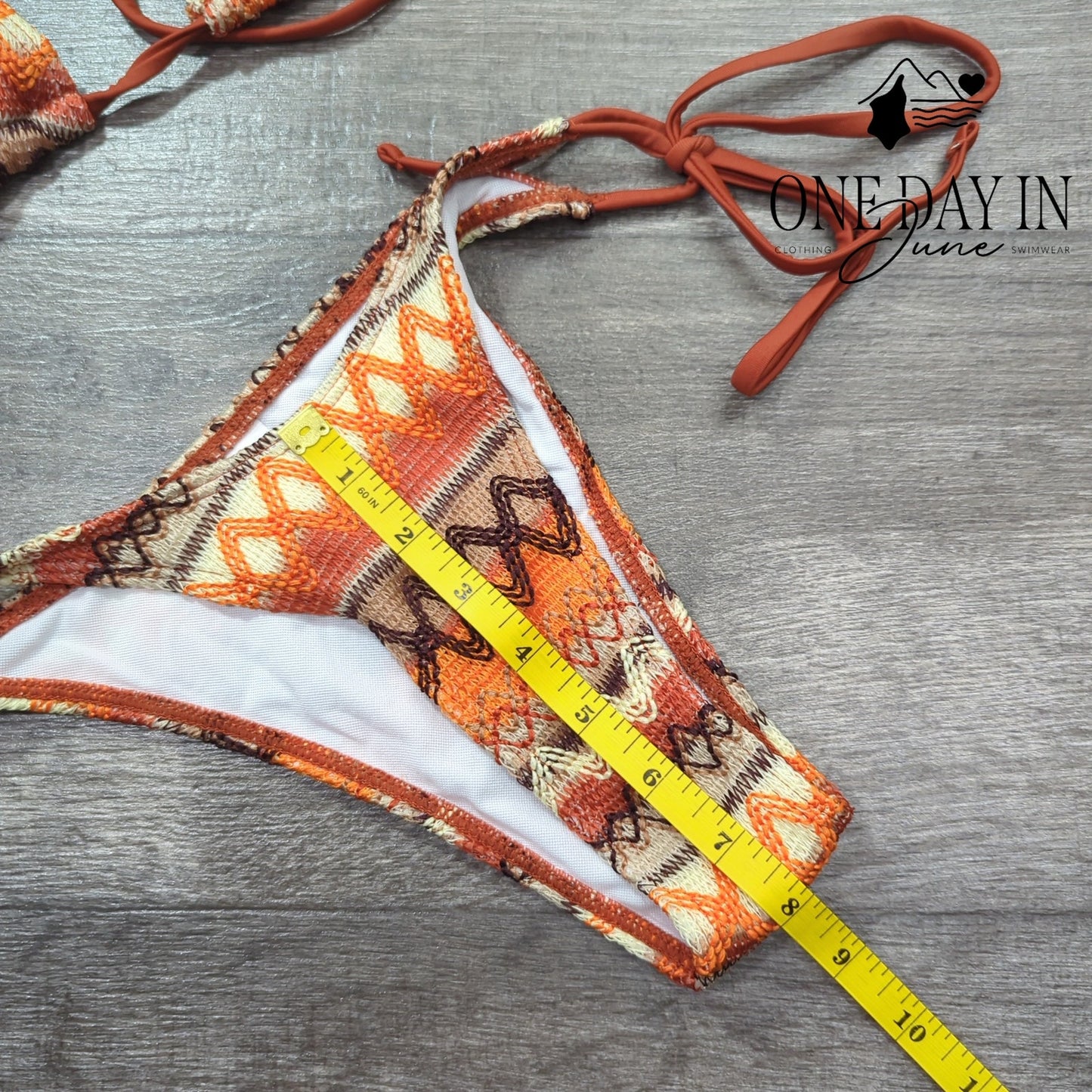 Charmo Adjustable Triangle Tie Side Bikini Swimsuit Size M Top S Bottom