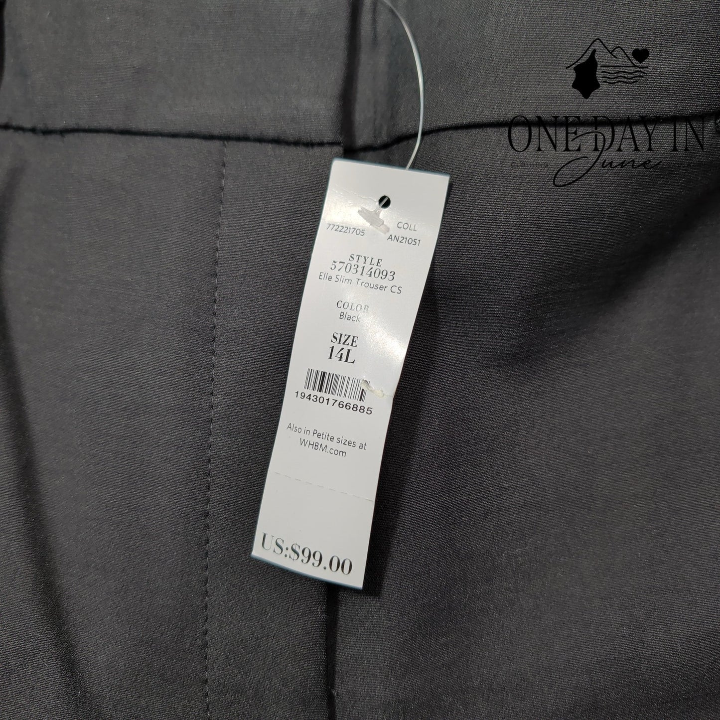 White House Black Market Elle Slim Trouser Pants Stretch Long NWT $99 Size 14L