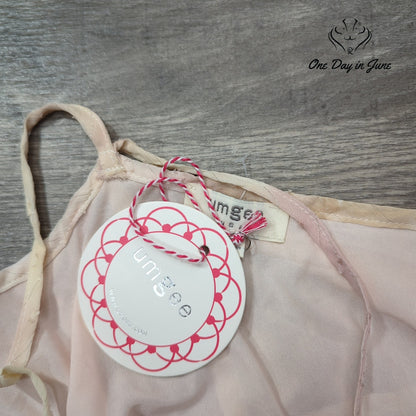 Umgee Swiss Dot Tie Dye Tiered Mini Dress Pink Cream Boho NWT Size S