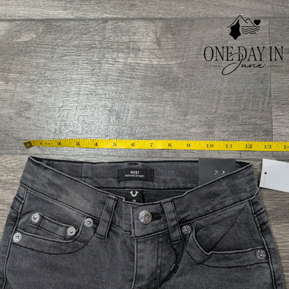 True Religion Ricky Relaxed Straight Jeans Gray Wash NWT Women's Size 10