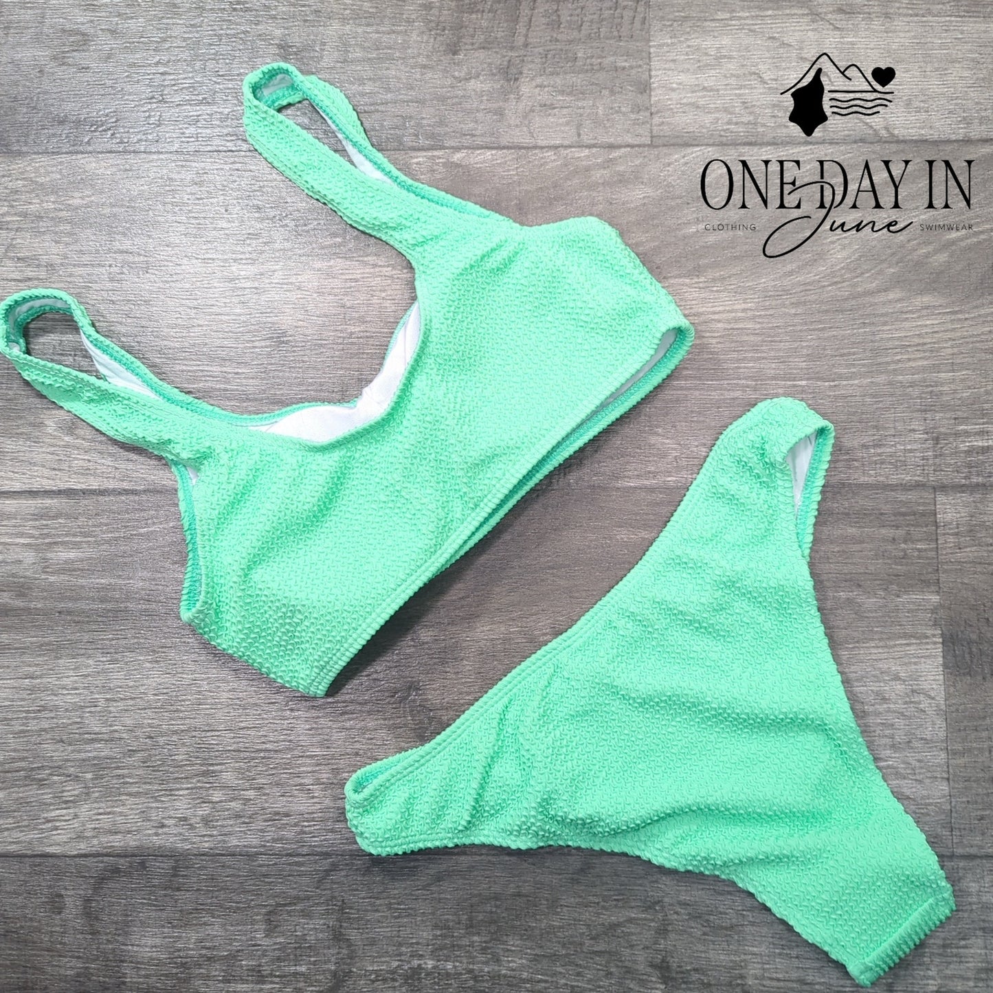 CharmLeaks Smocked Crop Bikini Swimsuit Size M