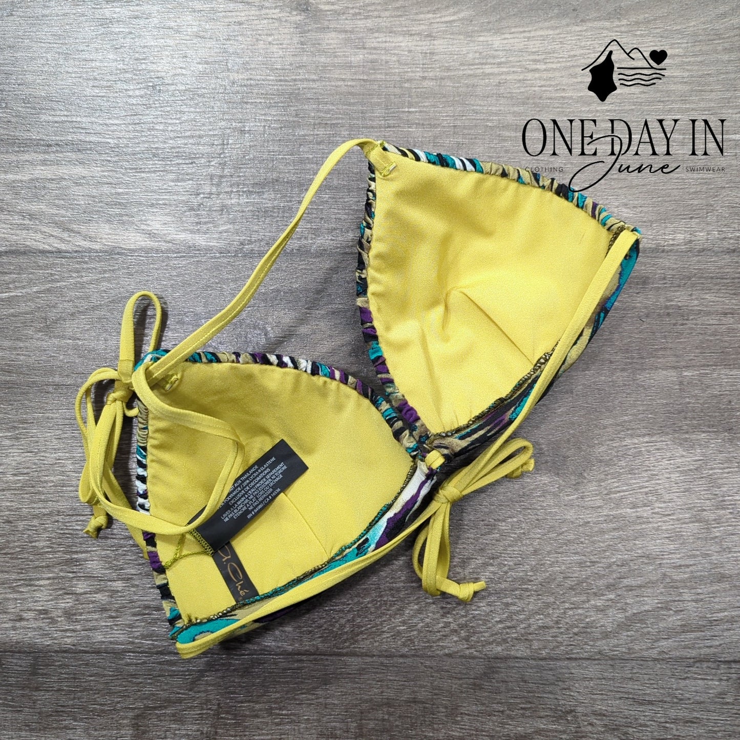 A.Che Padded Triangle Halter Bikini Top Size S