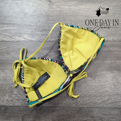 A.Che Padded Triangle Halter Bikini Top Size S