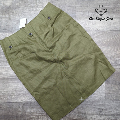 J.Crew Linen Cargo Utility Mini Skirt Olive Green NWT Size 4