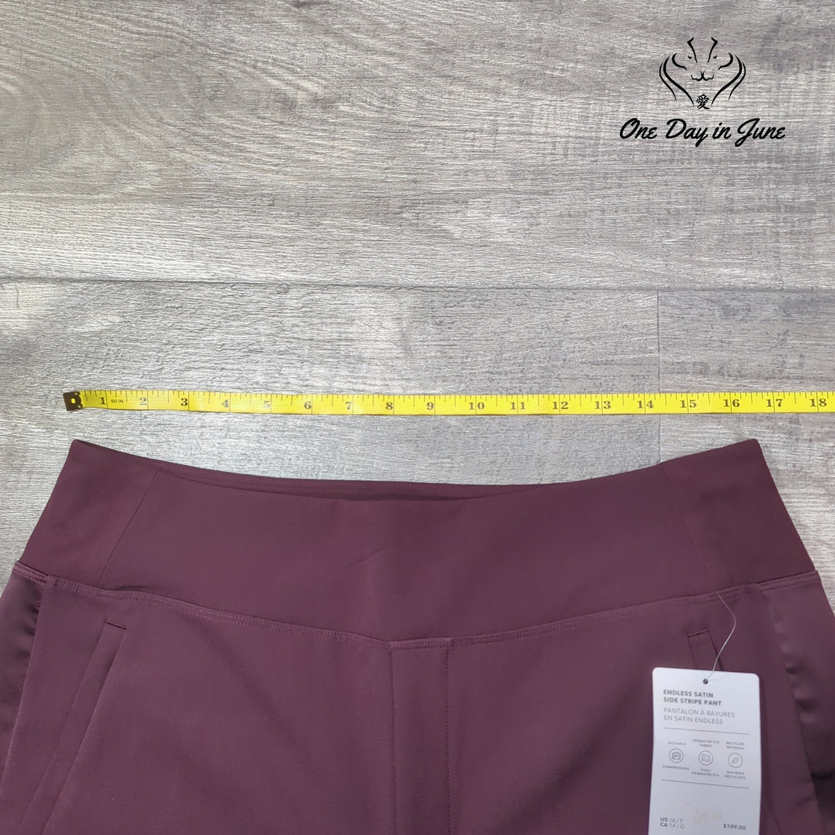 Athleta Endless Satin Side Stripe Pants Plum Burgundy NWT Size 14