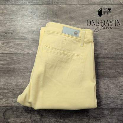 AG Adriano Goldschmied Cropped Straight Leg Jeans Butter Yellow NWT Size 4 (27)